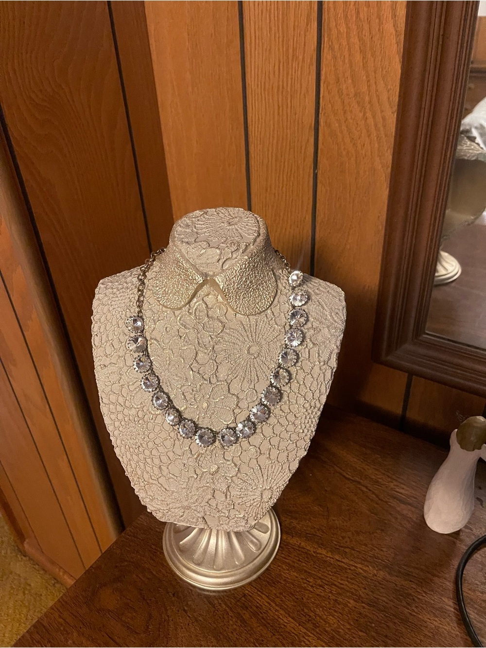 vintage J.Crew "Martha" or "Brulee" Clear Crystal Rhinestone Statement Necklace